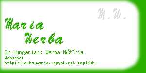 maria werba business card